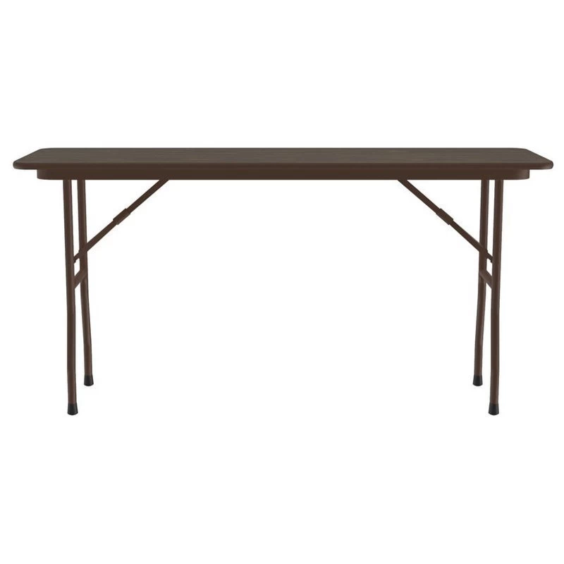 Correll 18"W X 60"D Melamine Top Folding Table In Walnut - Image 3