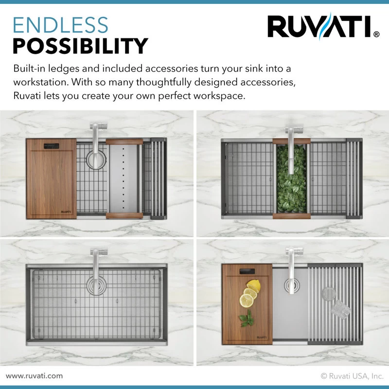 Ruvati RVH8300 Undermount 16 Gauge 32" Kitchen Sink Single Bowl - Image 5