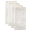 Handmade Basic Hemstitch Border 100% Linen Napkins, 20"x20", Set Of 4