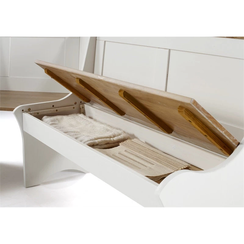 Riverbay Furniture Kerry Planked Solid Wood Dining Nook Set In Antique White - Image 5