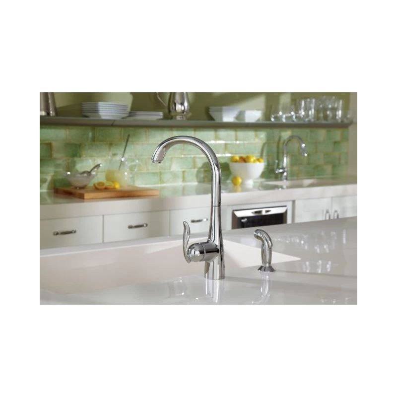 Moen Arbor Chrome 1-Handle High Arc Pulldown Bar Faucet - Image 2