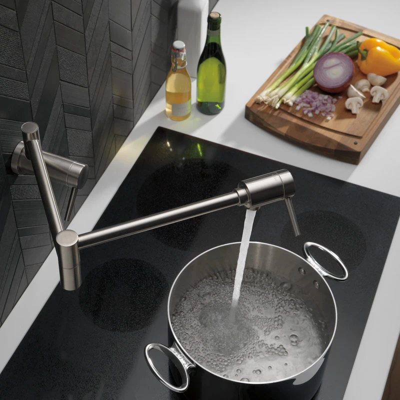Delta Contemporary Wall Mount Pot Filler, Stainless, 1165LF-SS - Image 3