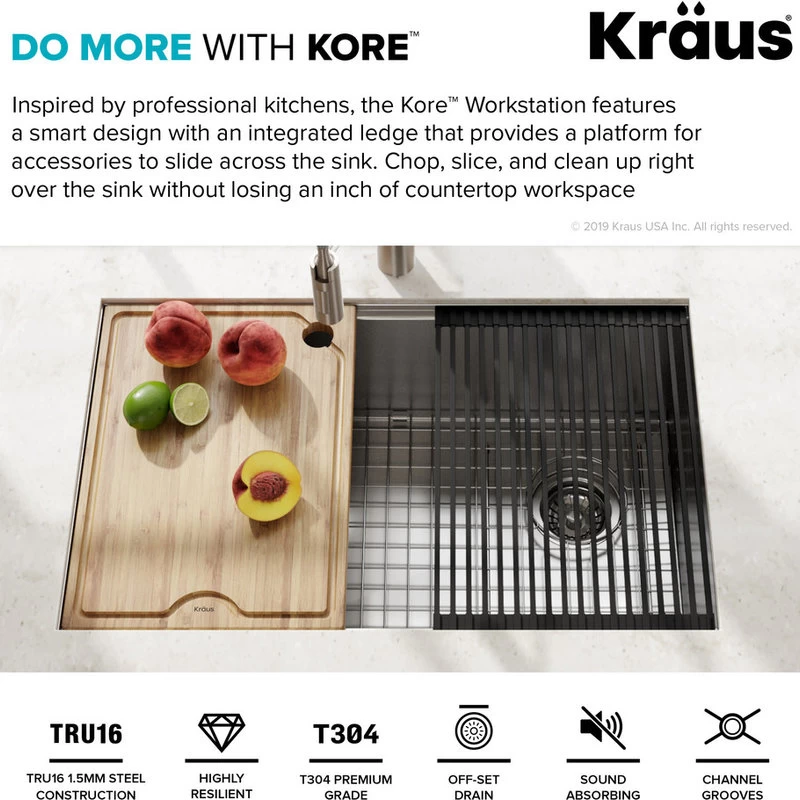 Kraus KWU110-30 Kore 30" Undermount Single Basin Stainless Steel - Stainless - Image 2