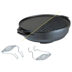 Lodge Cast Iron 14 Inch Cook-It-All Set With Bail Hooks