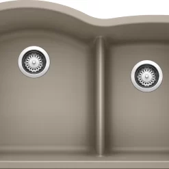 Blanco Diamond 1-3/4 Bowl With Low-Divide, Truffle, Truffle, 21x9.5