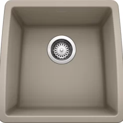 Blanco 441288 17"x17.5" Granite Single Undermount Kitchen Sink, Truffle