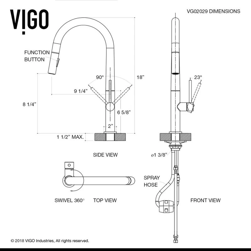 VIGO Greenwich Pull-Down Kitchen Faucet With Soap Dispenser, Matte Black - Image 10