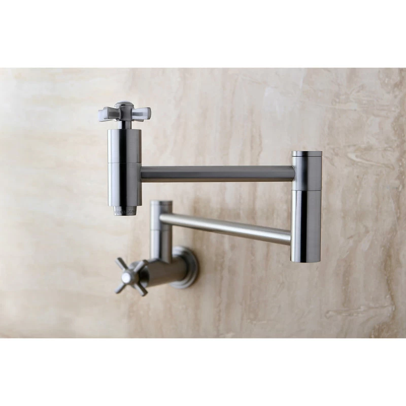 Kingston Brass Wall Mount Pot Filler Kitchen Faucet, Brushed Nickel - Image 3