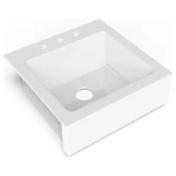 Parker 26" Drop-in Farmhouse Fireclay Single Bowl Kitchen Sink, Crisp White