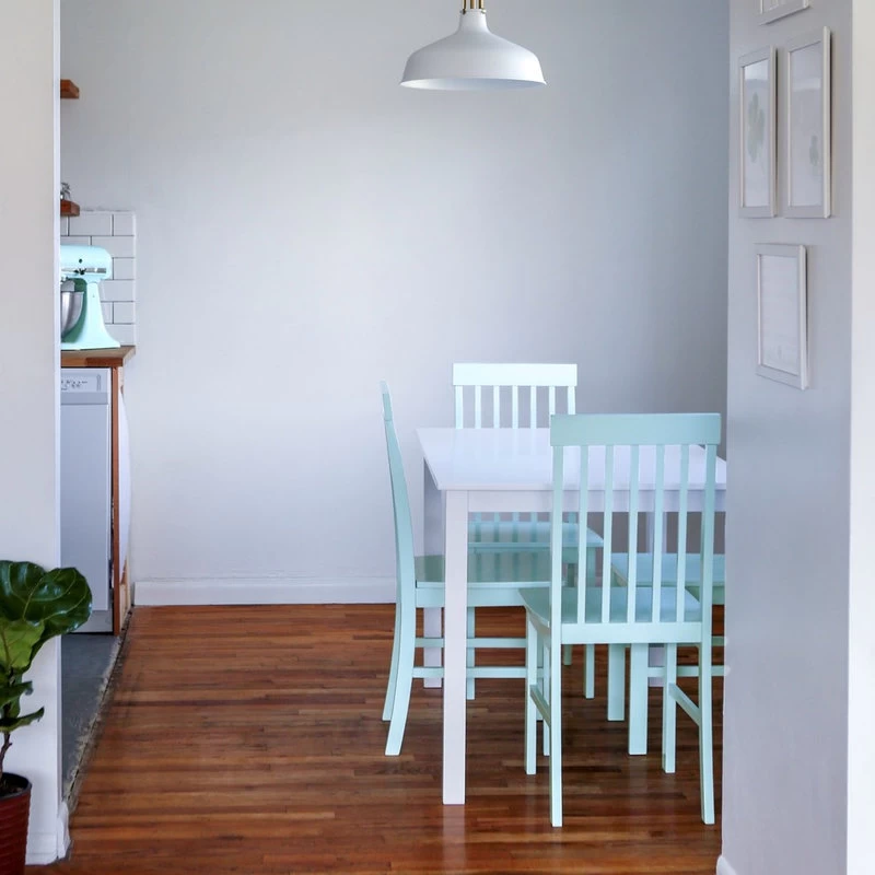 Delacora WE-BDW485PC Dixon 5 Piece Wood Framed Modern Dining Set - Blue - Image 3