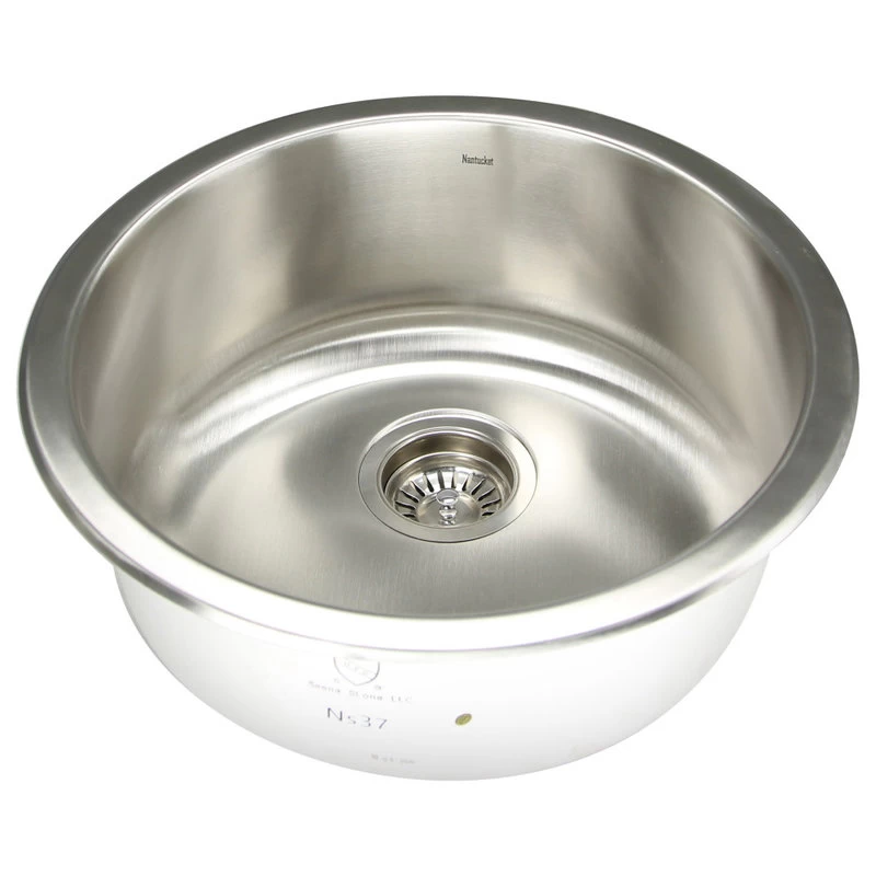 Nantucket Sinks Round Undermount Stainless Steel Bar And Prep Sink, 18 Gauge - Image 4