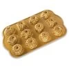 Nordic Ware Gold Cast Aluminum 1.2 Cup Bundt Charms Baking Pan