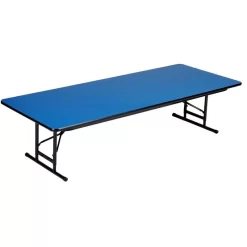 Correll 17-27" Adjustable Height Heavy Duty Blow-Molded Folding Table In Blue