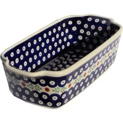 Polish Pottery Loaf Baker With Handles, Pattern Number: 242