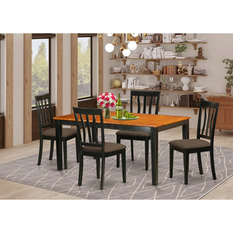 Nian5-Bch-C, 5-Piece Kitchen Table Set, Dining Table And 4 Wooden Kitchen Chairs - Image 5