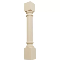 Traditional Cabinet Column, Rubberwood, 5"W X 5"D X 35 1/2"H