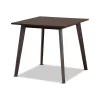 Britte Mid-Century Modern Dark Oak Brown Finished Square Wood Dining Table