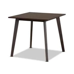 Britte Mid-Century Modern Dark Oak Brown Finished Square Wood Dining Table
