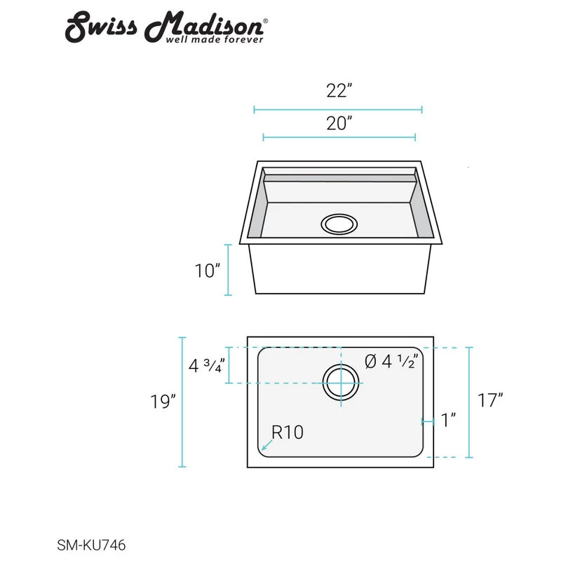 Rivage 22 X 19 Single Basin Undermount Kitchen Workstation Sink - Image 15