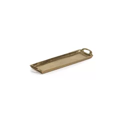 Khanya Rectangular Aluminum Trays, Set Of 2, Dark Gold