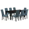 Atlin Designs 9-piece Wood Dining Set In Black/Blue