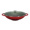 French Enameled Cast Iron Wok With Glass Lid