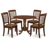 Atlin Designs 5-piece Wood Dining Set With Linen Seat In Mahogany