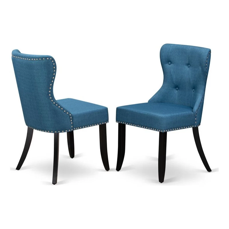 East West Furniture X-Style 6-piece Wood Dining Set In Jacobean/Black - Image 4