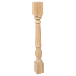 Acanthus Leaf Kitchen Island Leg 35-1/4"H, Hardwood, 3-3/4" Wx3-3/4" Dx35-1/