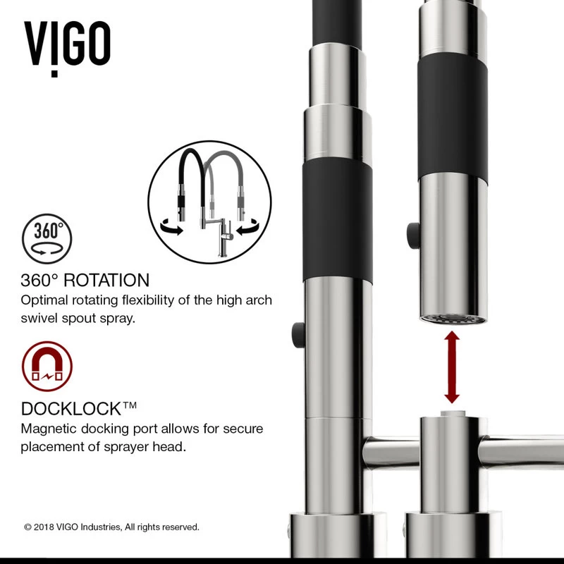 VIGO Norwood Magnetic Spray Kitchen Faucet - Image 8