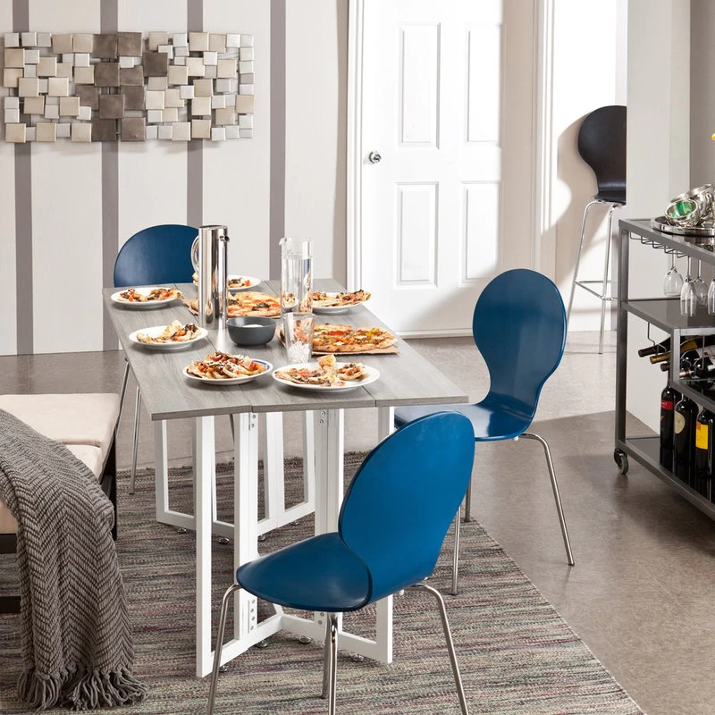 Holly & Martin Driness Drop Leaf Table, White And Weathered Gray - Image 6