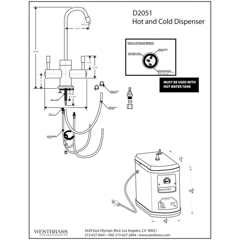 Victorian 9" Hot And Cold Water Dispenser And Tank, Polished Chrome - Image 2
