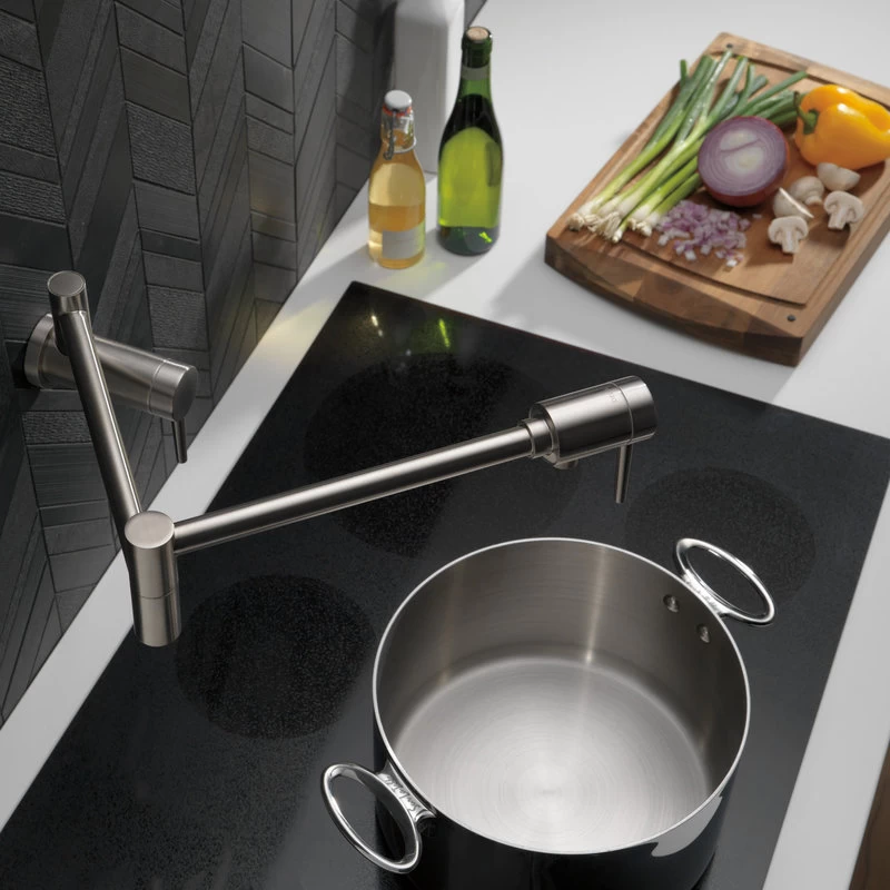 Delta Contemporary Wall Mount Pot Filler, Stainless, 1165LF-SS - Image 4