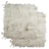 LaredoFaux Sheepskin Fur Chair Pads, 16"x16", Set Of 2, Off-White