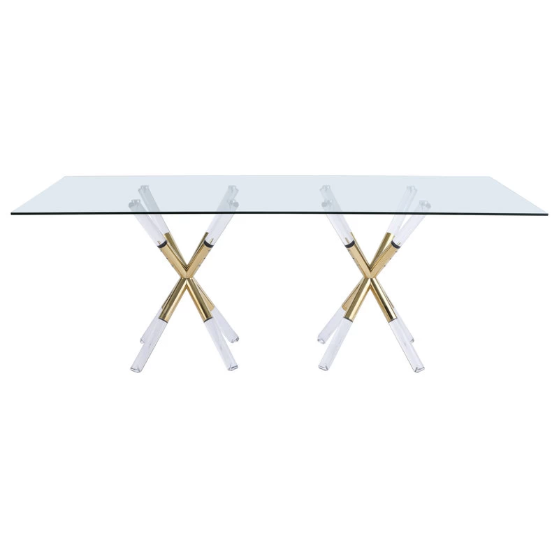 The Helios Dining Table, 84", Glass And Acrylic, Modern, Rectangular - Image 3