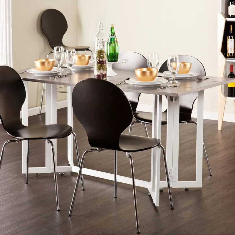 Holly & Martin Driness Drop Leaf Table, White And Weathered Gray - Image 4