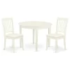 3-Piece Set, Rounded Kitchen Table, 2 Dining Chairs, White