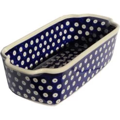 Polish Pottery Loaf Baker With Handles, Pattern Number: 42