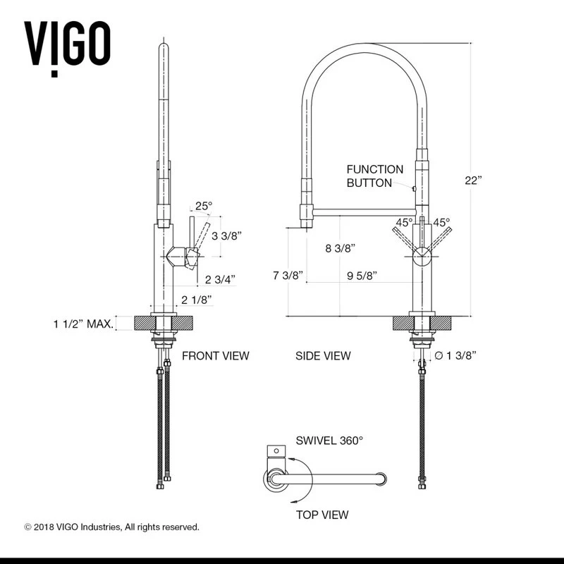 VIGO Norwood Magnetic Spray Kitchen Faucet - Image 10