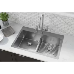 ECTSRA33229TBG1 Crosstown Stainless Steel 33" Sink Kit With Aqua Divide 1 Hole