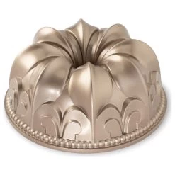 Nordic Ware Non-Stick Cast Aluminum Fleur De Lis Bundt Pan, 9 Inch