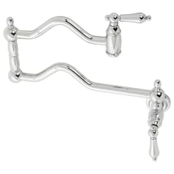 Kingston Brass KS2101AL Heritage Wall Mount Pot Filler, Polished Chrome
