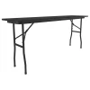 Correll 18"W X 72"D Melamine Top Folding Table In Black Granite