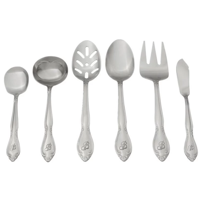 RiverRidge Home RiverRidge Rose 46-Piece Stainless Steel Letter Y Flatware Set In Silver - Image 3