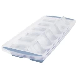 Square Plastic Pop-Out Ice Cube Trays, Set Of 2, Blue