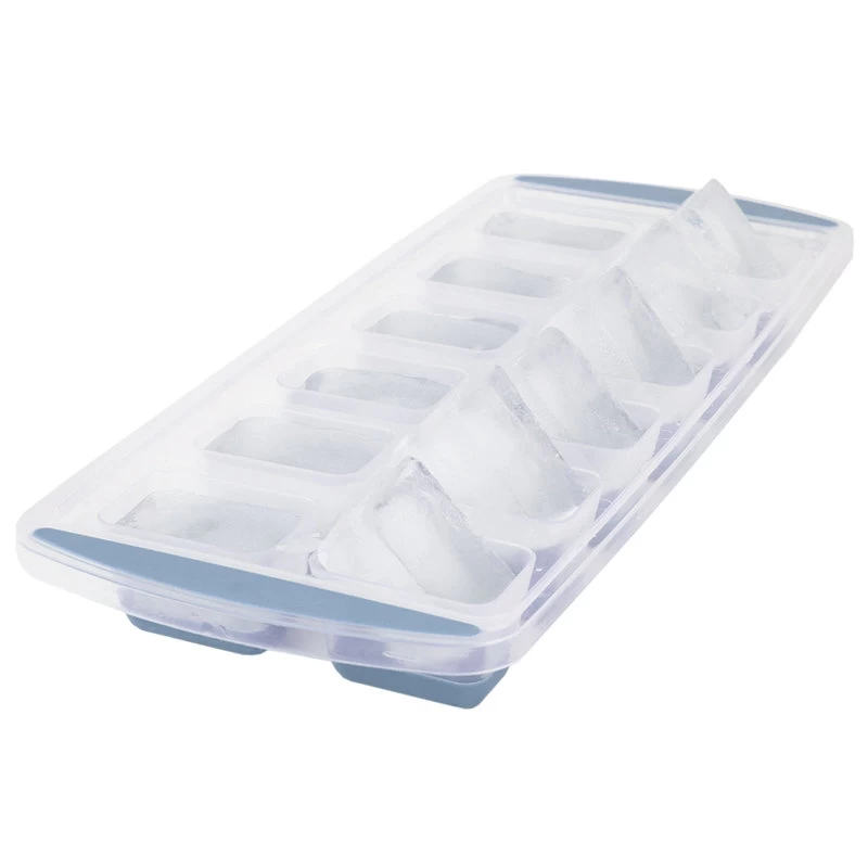 Square Plastic Pop-Out Ice Cube Trays, Set Of 2, Blue