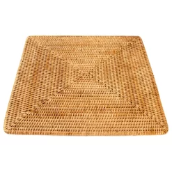 Artifacts Rattan™ Square Placemat, Honey Brown, Small