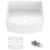 Pure 24" Curved Apron Front Farmhouse Kitchen Fireclay Sink