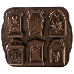 Nordic Ware Brown Cast Aluminum 4.5 Cup Tombstone Cakelet Pan