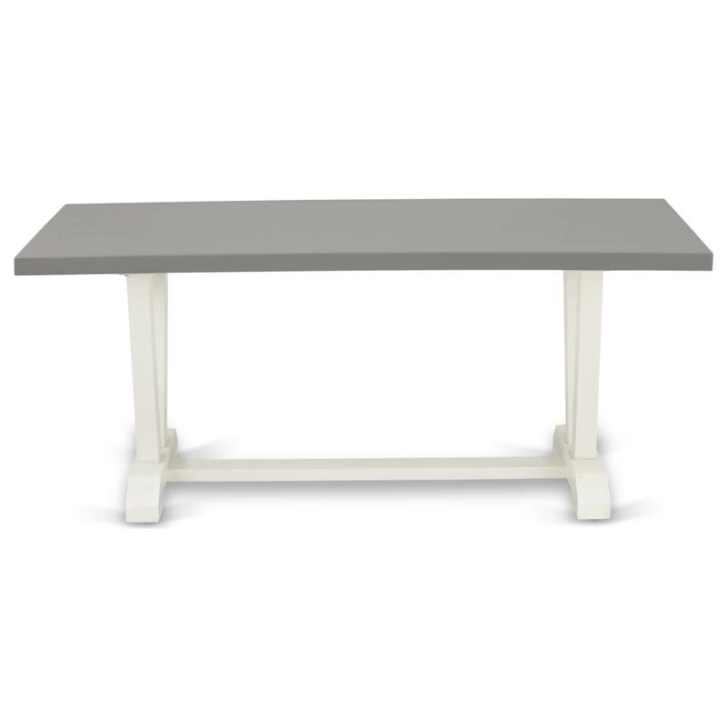 V097Dr207-7, 7-Piece Dinette Set, 6 Chairs And Table, Linen White - Image 2